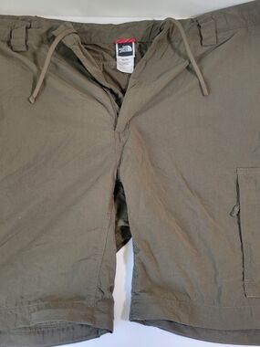 The North Face Olive Green Nylon Shorts with Branded Tag
